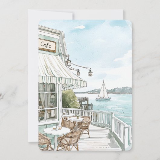 Verjaardag Ocean Coast Cafe Kaart (Achterkant)