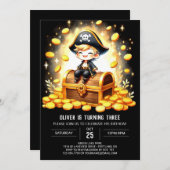 Verjaardag Ocean Nautical Pirate Kaart (Voorkant / Achterkant)