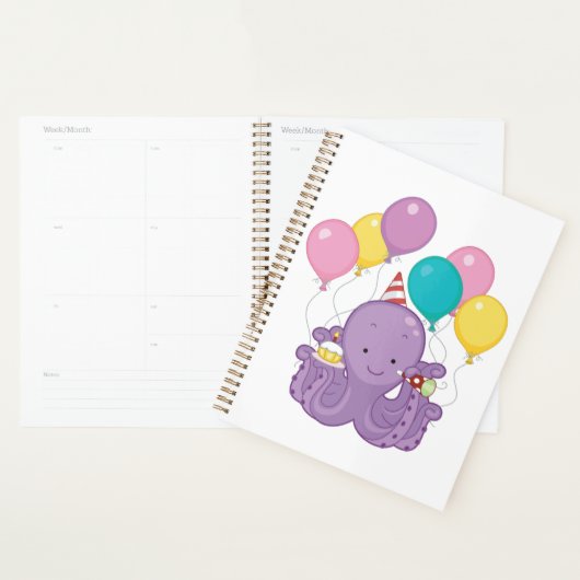 Verjaardag Octopus Spiral Planner (Display)