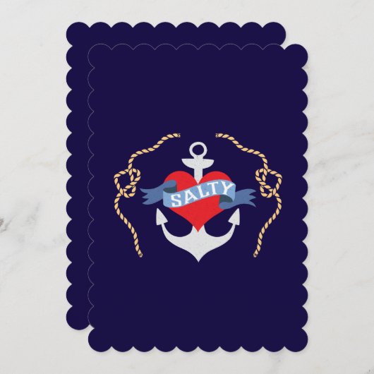 Verjaardag of bruiloft op een boot Nautisch anker Kaart (Voorkant / Achterkant)