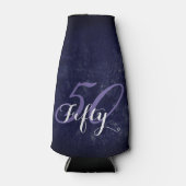 Verjaardag of Jubileum | Paarse Grunge BEWERKBAAR Flesjeskoeler (Voorkant)