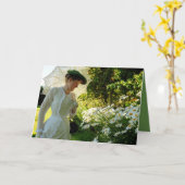 Verjaardag- of reüniekaart - Victoriaans gedicht b Kaart (Gele Bloem)