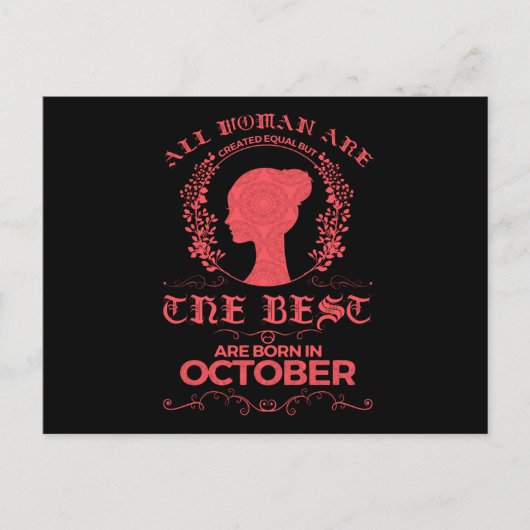 Verjaardag oktober geboren beste vrouwen cadeau briefkaart (Voorkant)