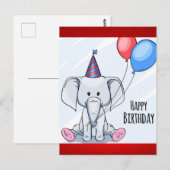 Verjaardag Olifant Briefkaart (Voorkant / Achterkant)