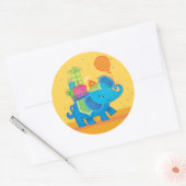 Verjaardag Olifant met ballonnen & Cadeaus Sticker (Envelop)