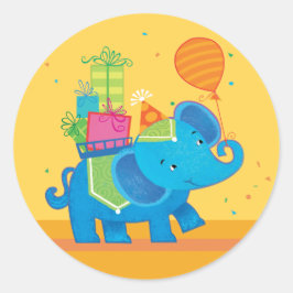 Verjaardag Olifant met ballonnen & Cadeaus Sticker