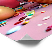 Verjaardag olifant met taart en ballonnen poster (Hoek)