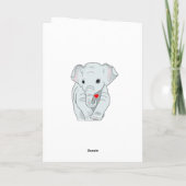 Verjaardag olifant op turquoise kaart (Achterkant)