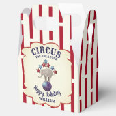 Verjaardag olifant ouderwetse circus bedankdoosjes (Geopend)