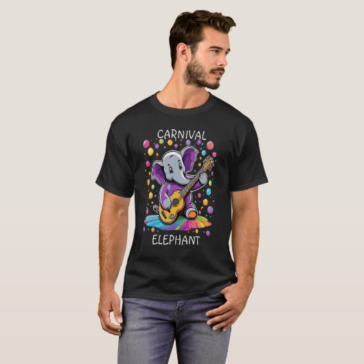 Verjaardag Olifant Spelen Gitaar T-shirt (Voorkant volledig)