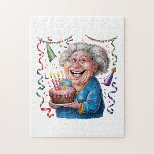 Verjaardag Oma Grote Glimlach Legpuzzel (Verticaal)