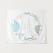 Verjaardag 'Onder de Zee' Eerste Verjaardag  Wandkleed (Voorkant (horizontaal))