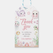 Verjaardag onder de zee oceandieren cadeaulabel (Voorkant)