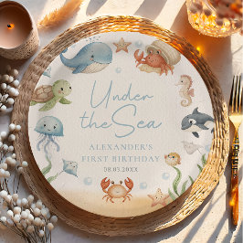Verjaardag Onder De Zee Oceandieren Papieren Bordje