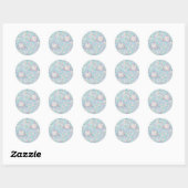 Verjaardag onder de zee ronde sticker (Vel)