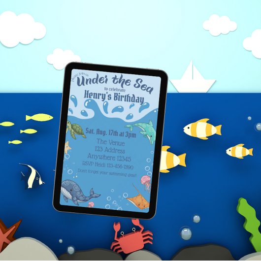 Verjaardag Onder Water, Onder de Zee Kaart