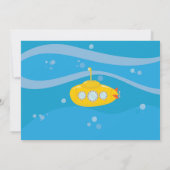 Verjaardag Onderzeeër Zwemmen Party Foto Uitnodige Kaart (Achterkant)