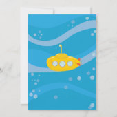 Verjaardag Onderzeeër Zwemmen Party Zee Uitnodigen Kaart (Achterkant)