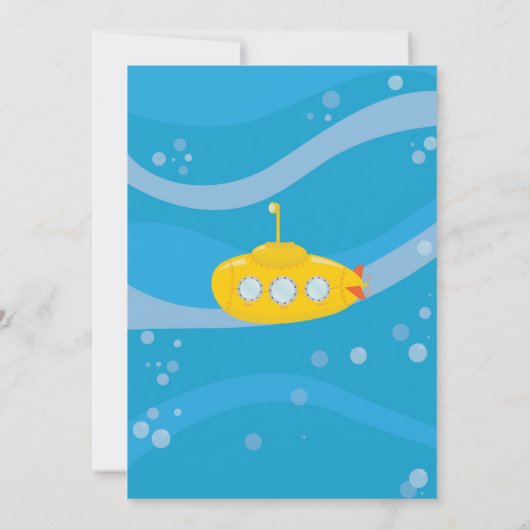 Verjaardag Onderzeeër Zwemmen Party Zee Uitnodigen Kaart (Achterkant)