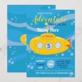 Verjaardag Onderzeeër Zwemmen Party Zee Uitnodigen Kaart (Voorkant / Achterkant)