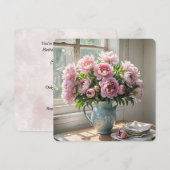 Verjaardag Ontbijt Brunch Pioen Boeket Kaart (Voorkant / Achterkant)