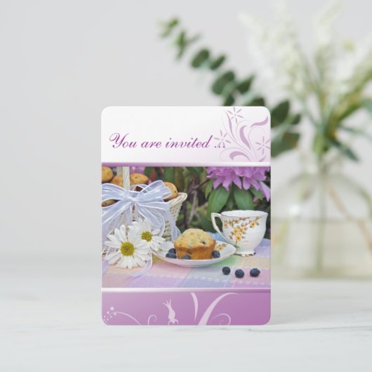 Verjaardag Ontbijt Brunch Uitnodigen Kaart (Staand voorkant)