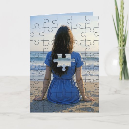Verjaardag ontbrekend puzzelstukje kaart (Voorkant)