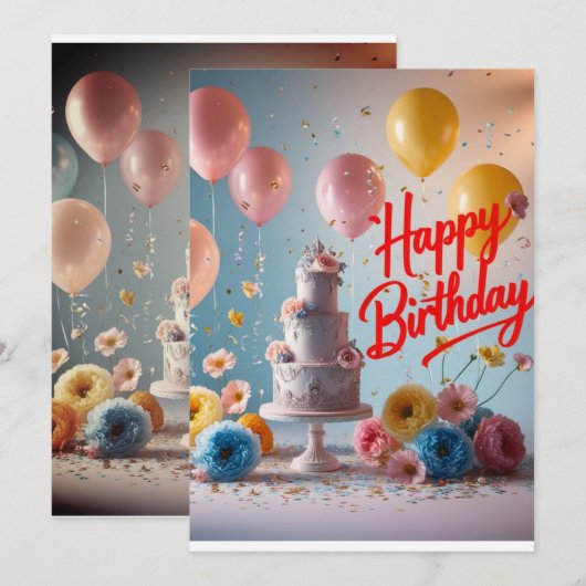 Verjaardag Ontwerp Kaart (Voorkant / Achterkant)