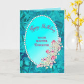 Verjaardag - Onze Dochter - Gepareld Ovaal met Kaart (Gele Bloem)