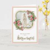 Verjaardag Onze Lieve Vrouw van Fatima Maagd Maria Kaart (Gele Bloem)