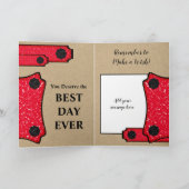 Verjaardag Oom maak een wens rustiek bruin rood Kaart (Binnen)