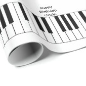 Verjaardag oom, pianolesleutels, cadeauomslag. cadeaupapier (Rol Hoek)
