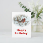 Verjaardag Oosterse Kardinaal Songbird Briefkaart (Staand voorkant)