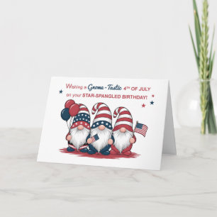 Verjaardag op 4 juli Patriottische Gnomes Kaart