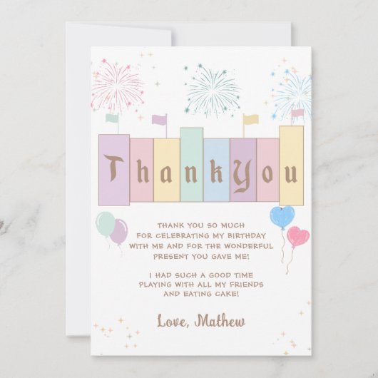 Verjaardag op aarde Magische verjaardag Bedankkaart (Voorkant)