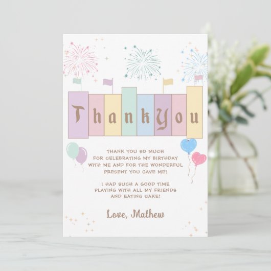 Verjaardag op aarde Magische verjaardag Bedankkaart (Staand voorkant)