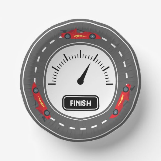 Verjaardag op de autobaan papieren kommen (Voorkant)