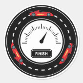 Verjaardag op de autobaan ronde sticker (Voorkant)