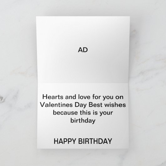 Verjaardag op de Kaart van de Valentijnsdag (Binnen)