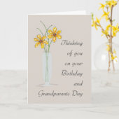 Verjaardag op Grootouders Dag Denken aan jou Kaart (Gele Bloem)