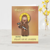 Verjaardag op het feest van St. Jozef Eenvoudig Kaart (Gele Bloem)