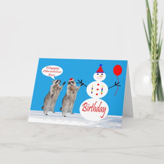 Verjaardag op kerstavond Wenskaart Feestdagen Kaart (Voorkant)