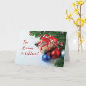 Verjaardag op Kerstmis Dubbel de viering Kaart (Gele Bloem)