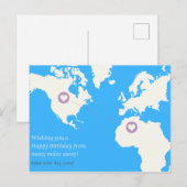 Verjaardag op lange afstand briefkaart (Voorkant / Achterkant)