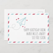 Verjaardag op lange afstand briefkaart (Voorkant / Achterkant)