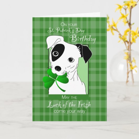 Verjaardag op St. Patrick de Hefboom Russell Kaart (Gele Bloem)