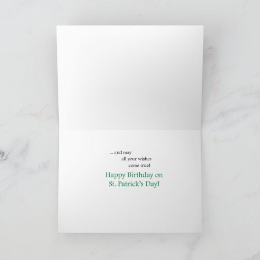 Verjaardag op St. Patrick's Day Luck of the Irish Kaart (Binnen)