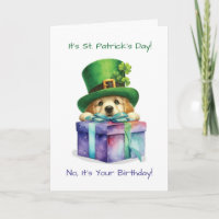 Verjaardag op St. Patrick's Day Mooie Hond met Hoe