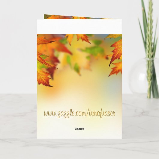 Verjaardag op Thanksgiving Dag Kaart. hoorn des ov Feestdagen Kaart (Achterkant)