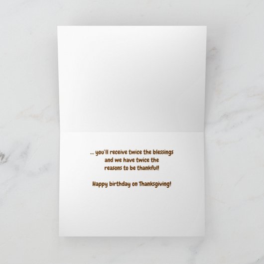 Verjaardag op Thanksgiving Gift Fall Leaves Kaart (Binnen)